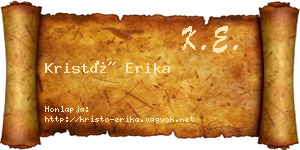 Kristó Erika névjegykártya