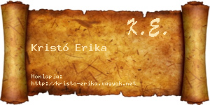 Kristó Erika névjegykártya
